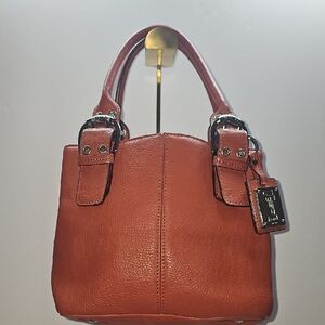 Tignanello‎ Terracotta Leather Satchel with Silver Hardware *EUC*